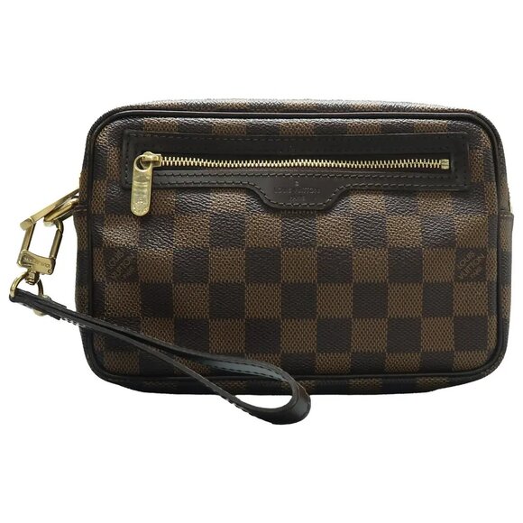 Louis Vuitton Macao Brown Damier Ebene Canvas Clutch Bag 574-060525 - Picture 1 of 12